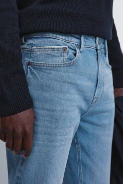 Springfield Jeans-Calça jeans slim fit com lavagem média azul