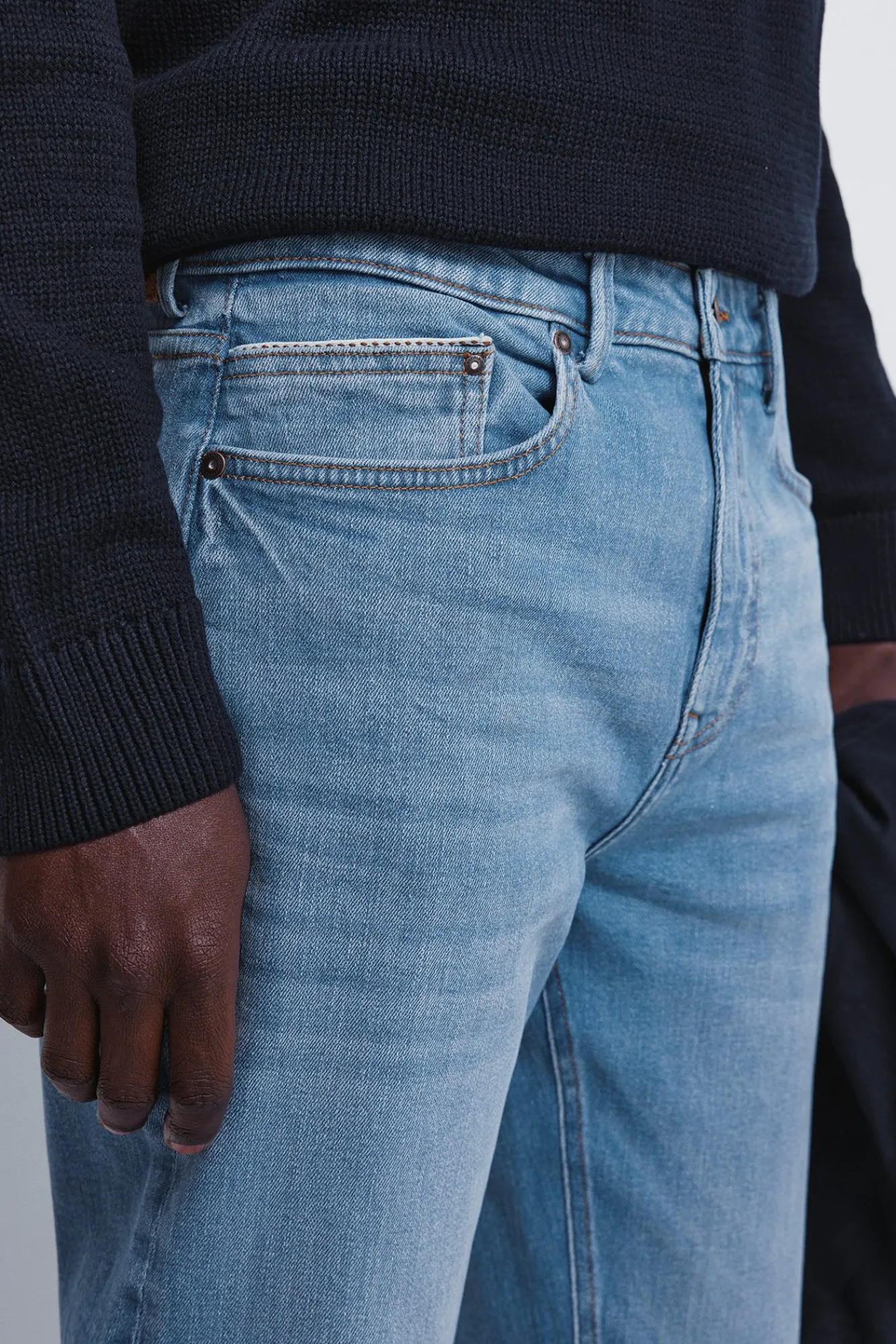 Springfield Jeans-Calça jeans slim fit com lavagem média azul