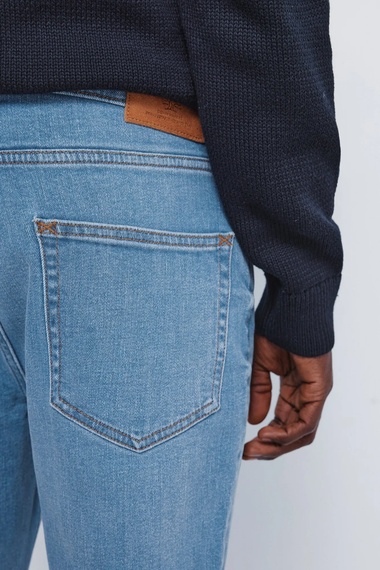 Springfield Jeans-Calça jeans slim fit com lavagem média azul