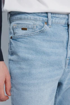 Springfield Jeans-Calça jeans slim fit com lavagem clara azul