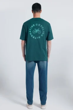 Springfield Jeans-Calça jeans slim fit de malha denim azul