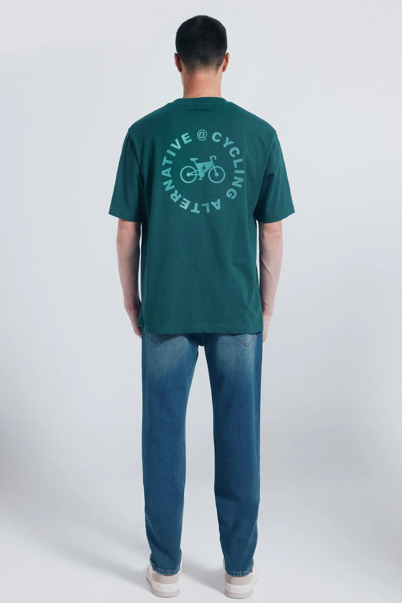 Springfield Jeans-Calça jeans slim fit de malha denim azul