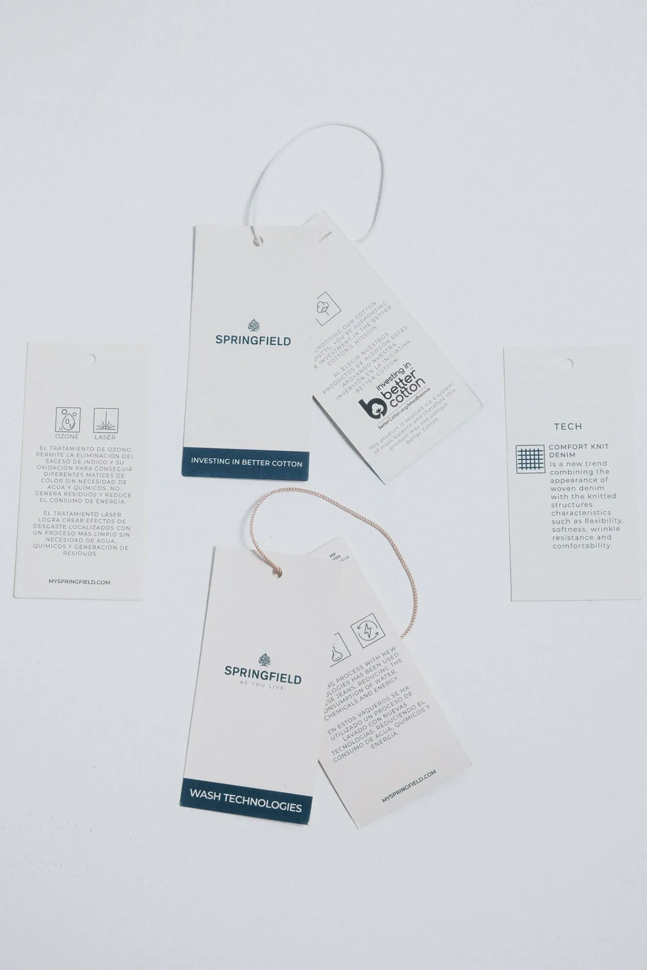 Springfield Jeans-Calça jeans slim fit de malha denim azul