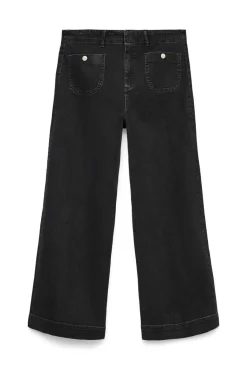Vero Moda Curve Jeans-Calça jeans tamanho grande com bolsos frontais Preto