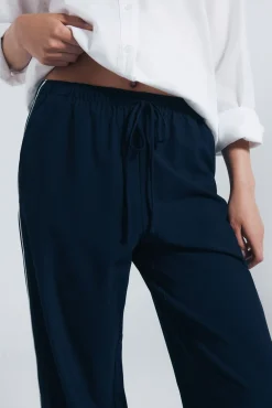 Springfield Calças-Calça jogger riscas lateralmente azul