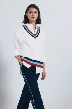 Springfield Calças-Calça jogger riscas lateralmente azul