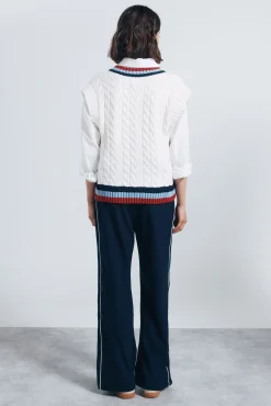 Springfield Calças-Calça jogger riscas lateralmente azul