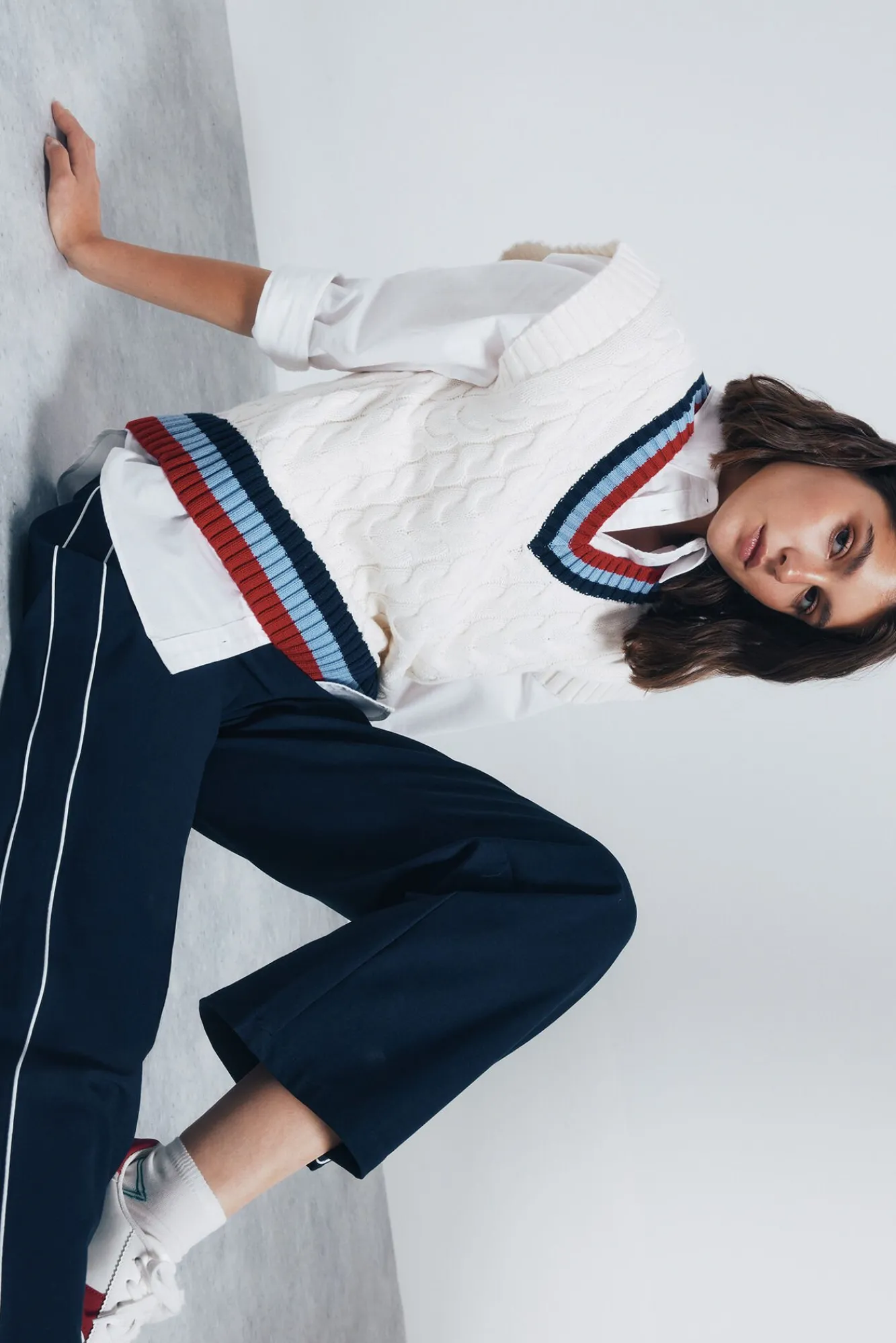 Springfield Calças-Calça jogger riscas lateralmente azul