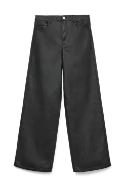 Vero Moda Curve Calças-Calça largas com efeito couro Preto