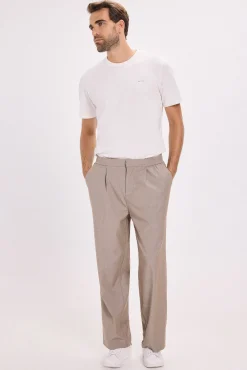 Jack & Jones Calças-Calça largas com pregas Tostado