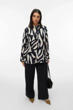 Vero Moda Curve Calças-Calça largas de tamanho grande Preto