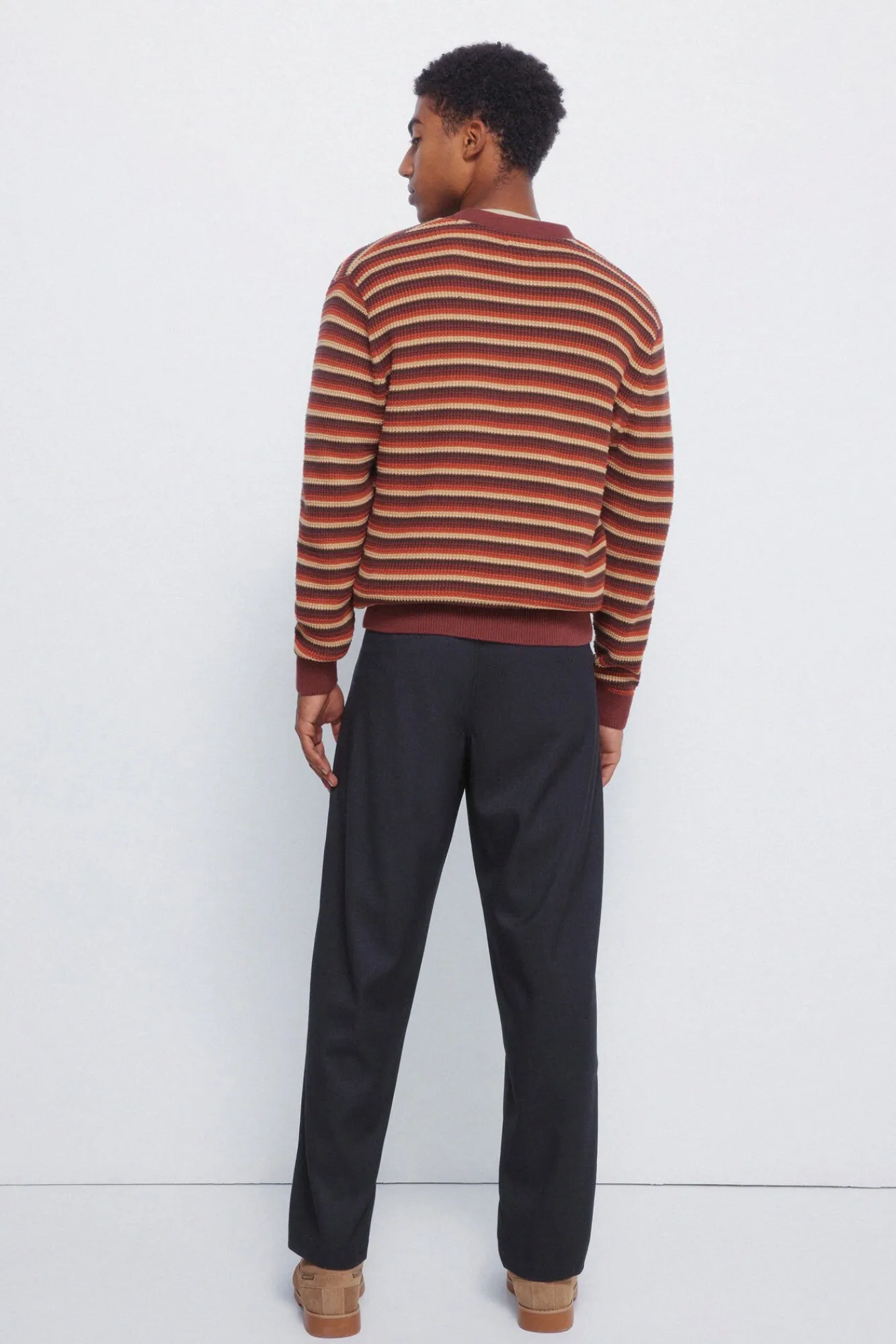 Springfield Calças-Calça retas com pregas, corte largo cinzento