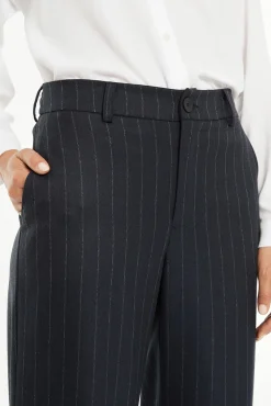 System Action Calças-Calça risca de giz azul