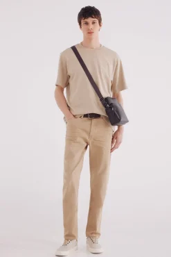 Springfield Calças-Calça slim fit com 5 calça castanho