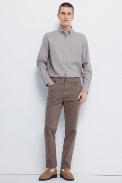 Springfield Calças-Calça slim fit com 5 calça cru