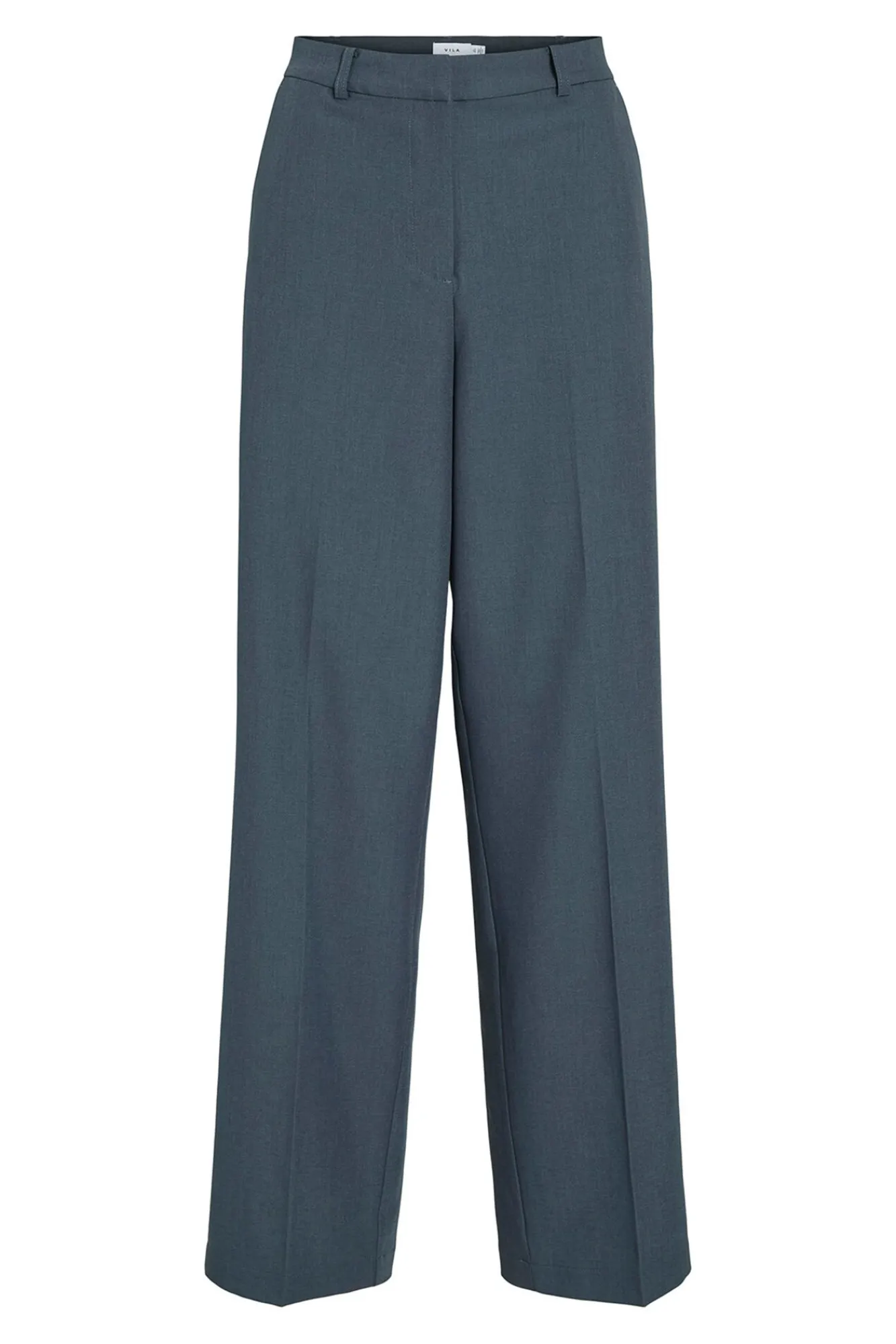 Vila Calças-Calça social reta com viscose Azul