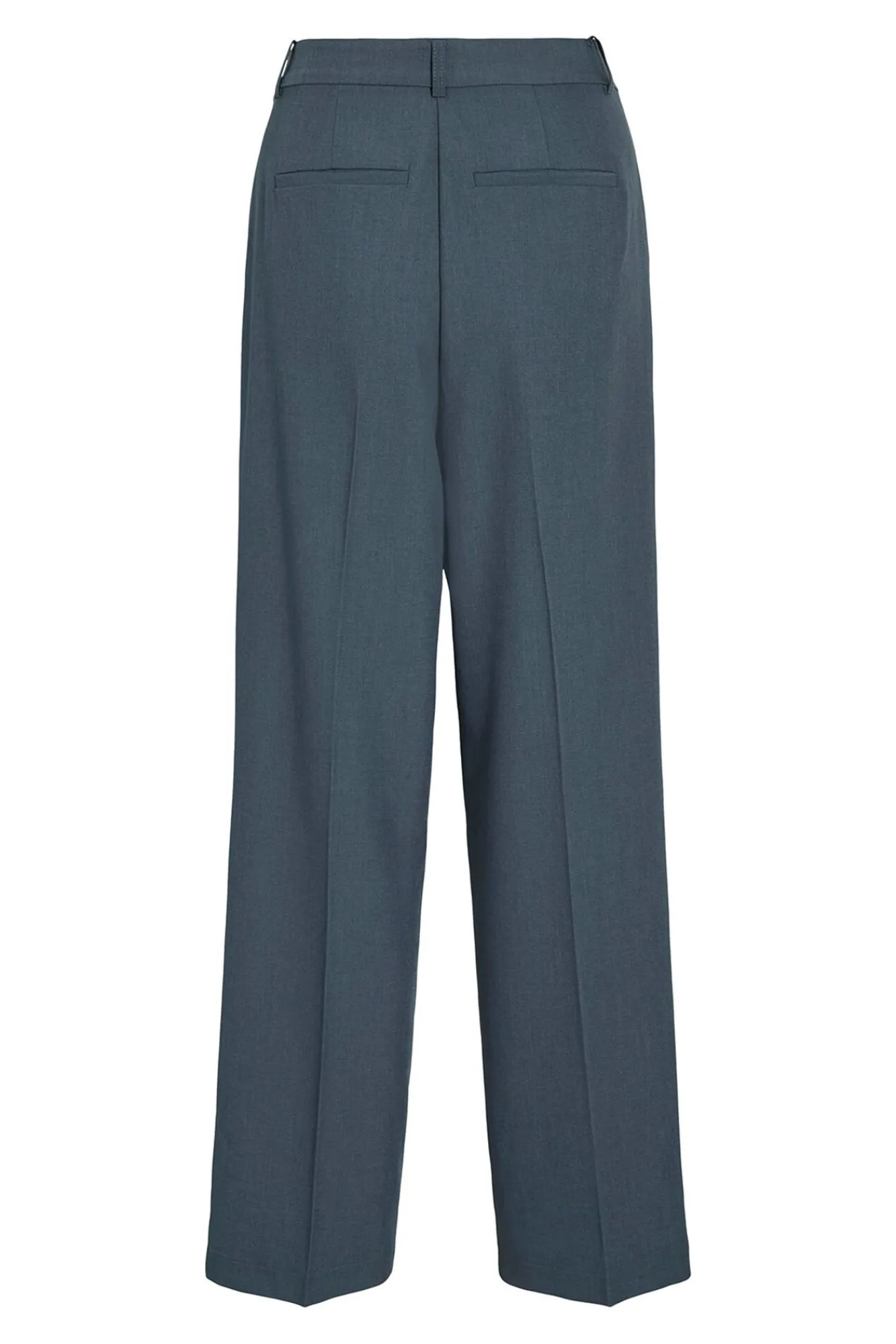 Vila Calças-Calça social reta com viscose Azul