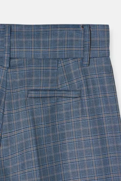 Silbon Calças-Calça social xadrez Azul