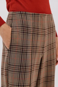 Cortefiel Fatos|Calças-Calça xadrez feminina Castanho