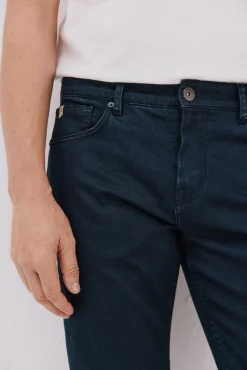 Cortefiel Jeans|Calças-Calças 5 bolsos cor regular fit Azul