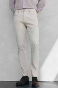 Pedro del Hierro Jeans|Calças-Calças 5 bolsos cor slim fit Beige