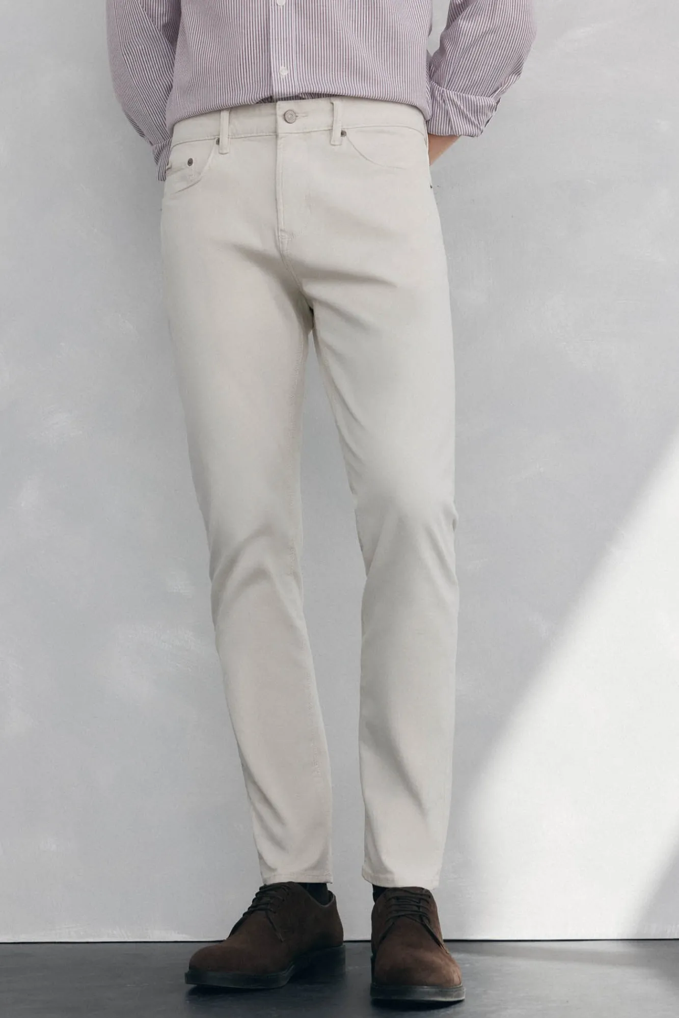 Pedro del Hierro Jeans|Calças-Calças 5 bolsos cor slim fit Beige