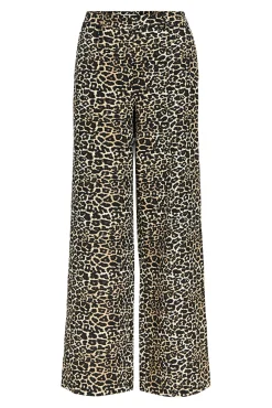 Object Calças-Calças animal print Tostado