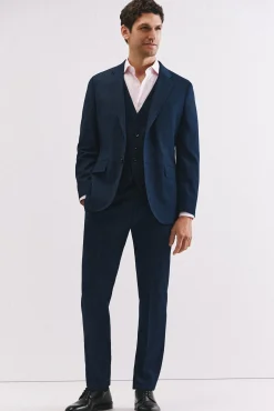 Cortefiel Calças|Calças Clássicas-Calças azuis slim fit Azul