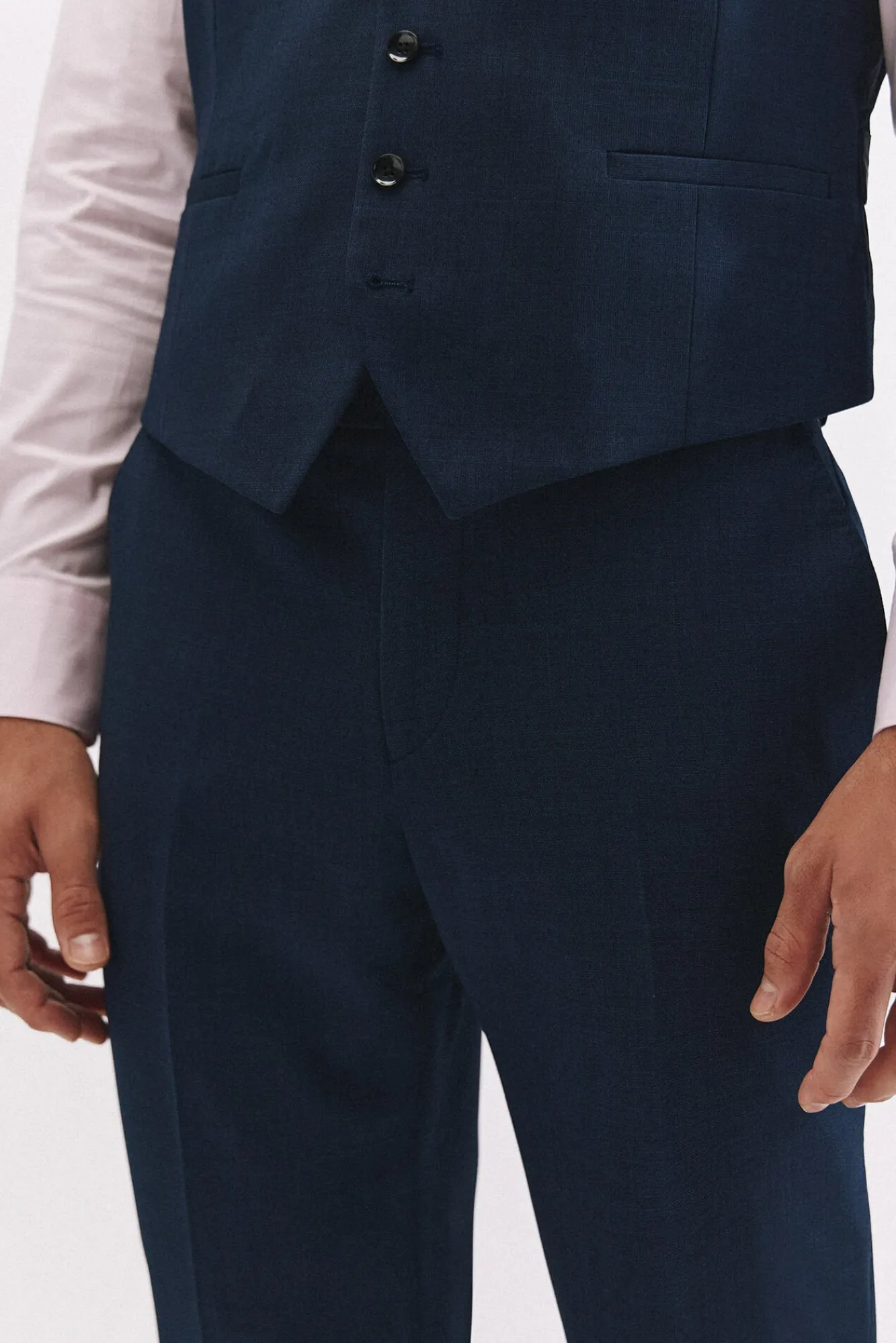 Cortefiel Calças|Calças Clássicas-Calças azuis slim fit Azul