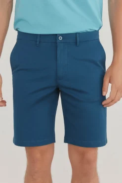 Pedro del Hierro Calças|Chinos-Calças bermuda chino premium flex Azul