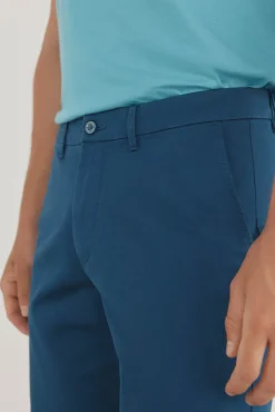 Pedro del Hierro Calças|Chinos-Calças bermuda chino premium flex Azul