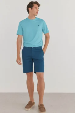 Pedro del Hierro Calças|Chinos-Calças bermuda chino premium flex Azul