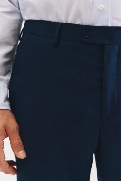 Cortefiel Calças|Calças Clássicas-Calças Bird's Eye da Série XXI Azul