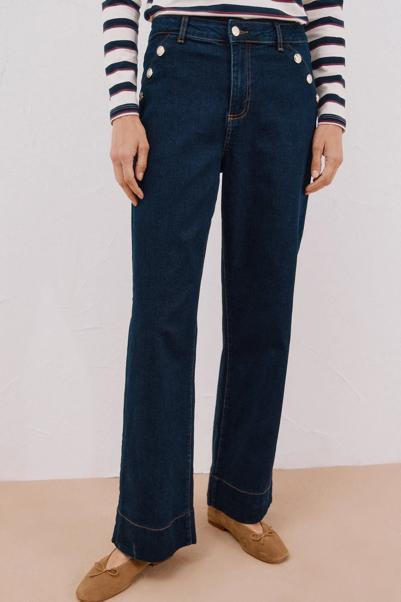 Cortefiel Jeans|Calças-Calças buttons Azul