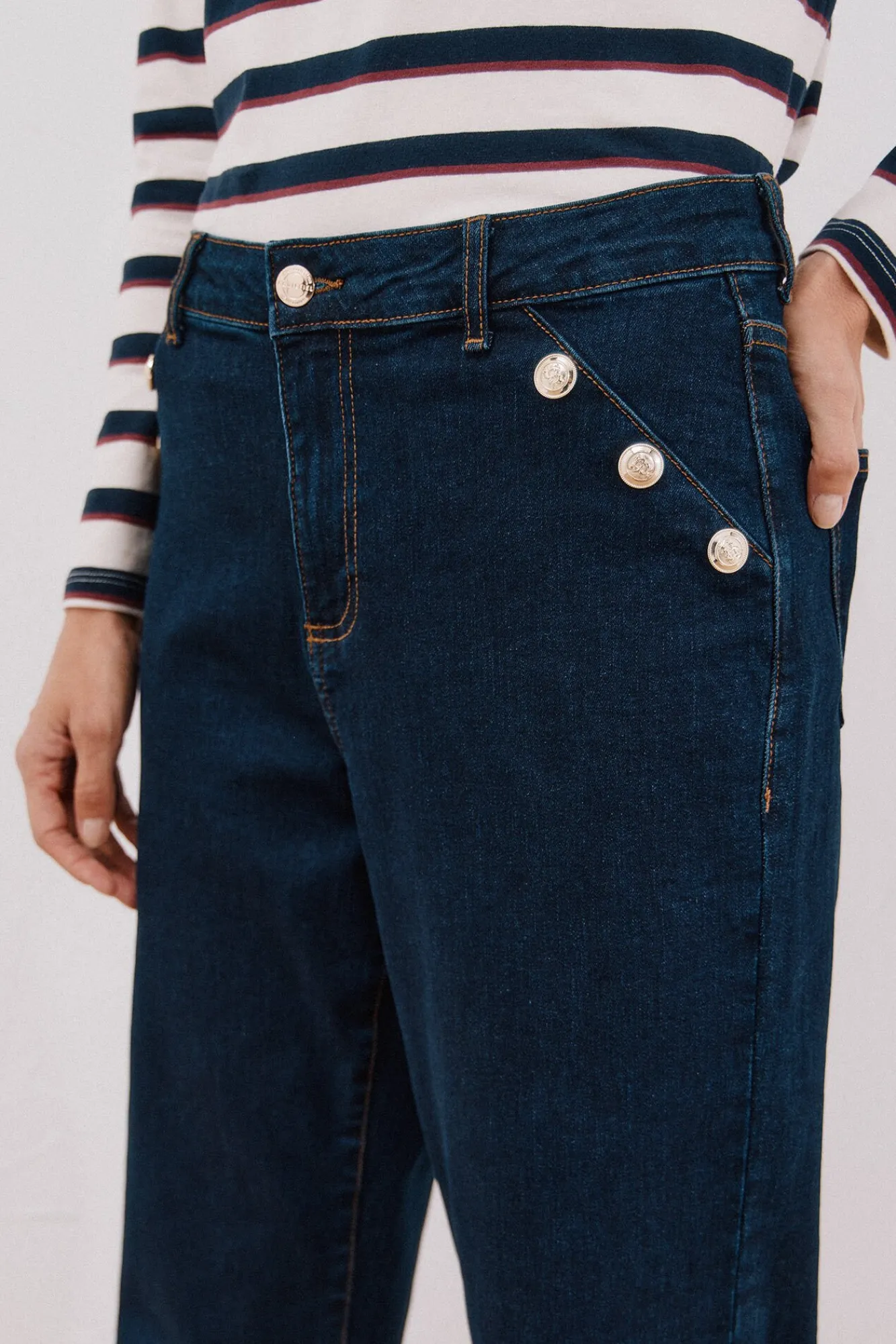 Cortefiel Jeans|Calças-Calças buttons Azul