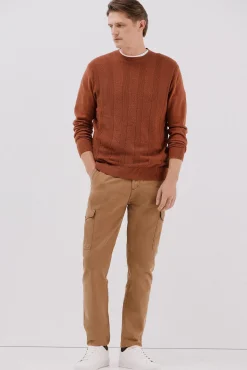 Cortefiel Calças-Calças cargo Castanho