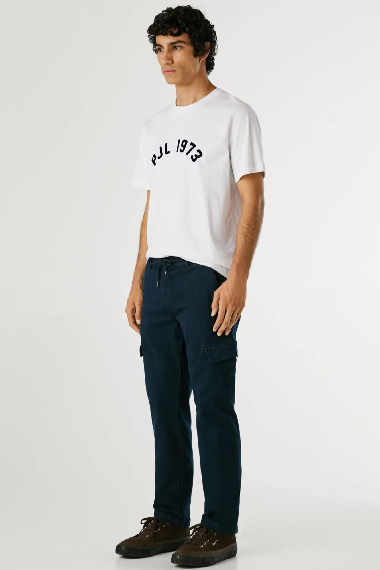 Pepe Jeans Calças-Calças Cargo Fit Slim azul