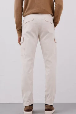 Cortefiel Calças-Calças cargo leves Ecru