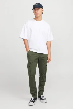 Jack & Jones Calças-Calças cargo slim fit verde