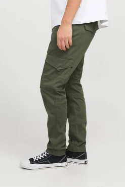 Jack & Jones Calças-Calças cargo slim fit verde