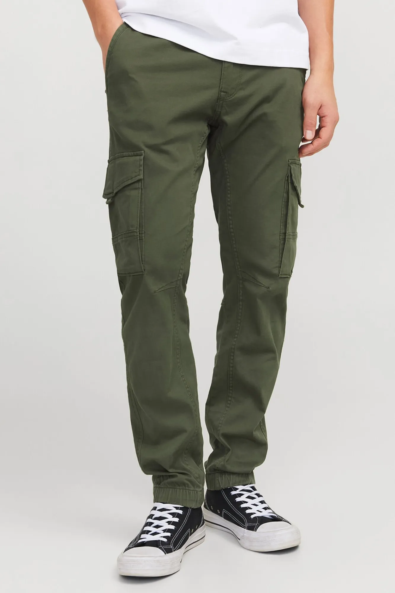 Jack & Jones Calças-Calças cargo slim fit verde