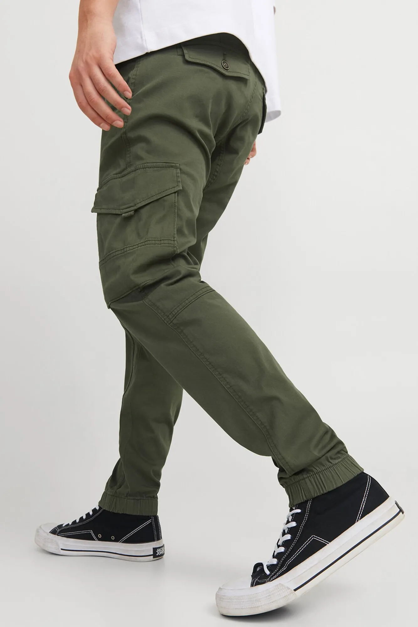 Jack & Jones Calças-Calças cargo slim fit verde