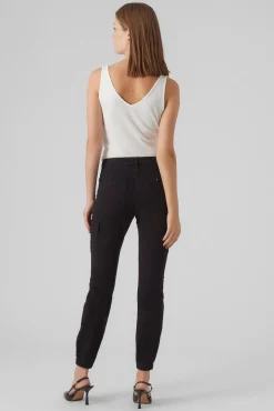 Vero Moda Jeans|Calças-Calças cargo tornozelo Preto