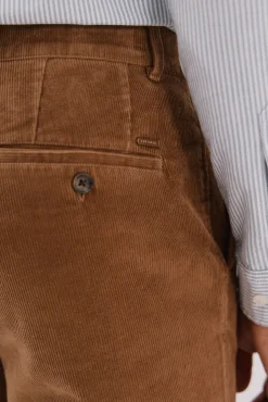 Cortefiel Calças|Chinos-Calças chino bombazina Castanho