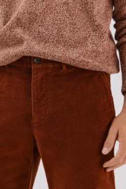 Cortefiel Calças|Chinos-Calças chino bombazina Castanho