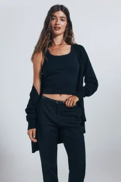 Springfield Calças-Calças chino retas preto