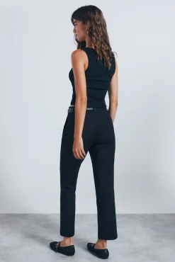 Springfield Calças-Calças chino retas preto