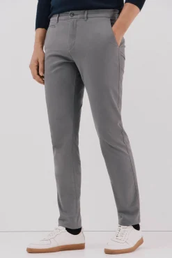 Cortefiel Calças|Chinos-Calças chino slim fit Cinzento