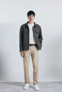 Springfield Calças|Chinos-Calças chino slim fit bege