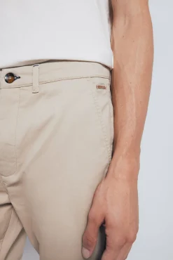 Springfield Calças|Chinos-Calças chino slim fit bege